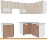 Кухня ВерсоМебель Эко-5 1.4x2.2 правая (ясень шимо светлый/ясень шимо темный) картинка