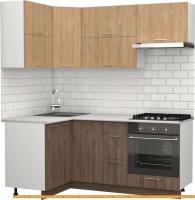 Кухня S-Company Клео крафт 1.2x1.9 левая (гикори темный/гикори натуральный) картинка