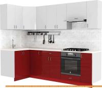 Кухня S-Company Клео глоcс 1.2x2.6 левая (бургундский глянец/белый глянец) картинка