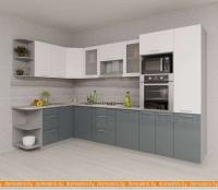 Кухня Интерлиния Мила Gloss 1.68x3.2 левая (белый-асфальт) картинка