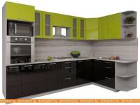 Кухня Интерлиния Мила Gloss 1.68x3.0 правая (яблоня-черный) картинка