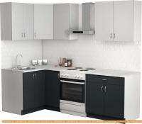 Кухня S-Company Клео лайт 1.2x1.8 левая (антрацит/стальной серый) картинка