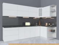 Кухня Интерлиния Мила Матте 1.5x3.0 А правая (белый/белый/кастилло темный) картинка