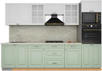 Кухня Интерлиния Мила Деко 3.0 (белый-мята-опал светлый) картинка