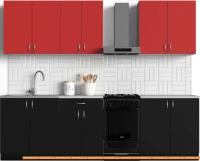 Кухня S-Company Клео колор 2.2 (черный/красный) картинка