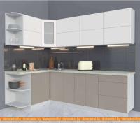 Кухня Интерлиния Мила Матте 1.5x2.5 А левая (белый/луна/опал светлый) картинка