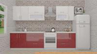 Кухня ВерсоМебель ВерсоЛайн 8-2.5 (белый 001/темно-красный 018) картинка