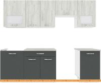 Кухня ВерсоМебель Эко-5 2.4 (дуб крафт белый/антрацит) картинка