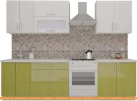 Кухня ВерсоМебель ВерсоЛайн 4-2.2 (белый 001/оливковый 004) картинка