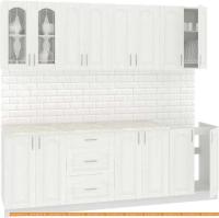 Кухня Кортекс-мебель Корнелия Ретро 2.3м (ясень белый/мадрид) картинка