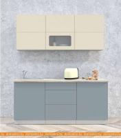 Кухня Интерлиния Мила Матте 1.8 А (слоновая кость/океан/опал светлый) картинка