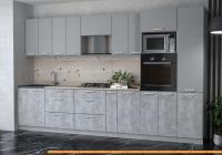 Кухня Интерлиния Мила Лайт 3.6 ВТ (серебристый/бетон/бискайская сосна) картинка