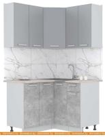 Кухня Интерлиния Мила Лайт 1.2x1.2 (серебристый-бетон-бискайская сосна) картинка