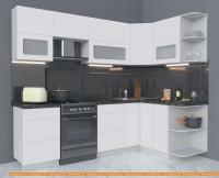 Кухня Интерлиния Мила Матте 1.5x2.5 Б правая (белый/белый/кастилло темный) картинка