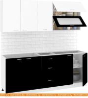 Кухня Кортекс-мебель Корнелия Мара 2.0 без столешницы (белый/черный) картинка