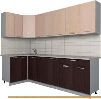 Кухня Интерлиния Мила Лайт 1.2x2.6 (дуб молочный/дуб венге) картинка