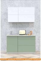 Кухня Интерлиния Мила Матте 1.4 А (белый/мята/опал светлый) картинка