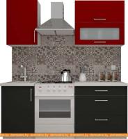 Кухня ВерсоМебель ВерсоЛайн 2-1.3 (красный чили/антрацит) картинка