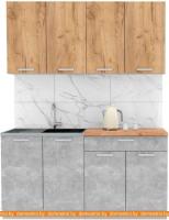 Кухня Интерлиния Мила Лайт 1.6 (дуб золотой-бетон-дуб бунратти) картинка