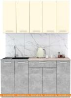 Кухня Интерлиния Мила Лайт 1.5 (ваниль-бетон-травертин) картинка