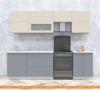 Кухня Интерлиния Интерлиния Мила Матте 2.6 Б (слоновая кость/океан/опал светлый) картинка