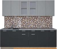 Кухня Интерлиния Мила 24 (антрацит/серебро) картинка