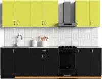 Кухня S-Company Клео колор 2.3 (черный/лайм) картинка