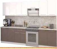 Кухня Кастанье Марта 2.8 (белый глянец/трюфель коричневый) картинка