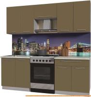 Кухня Интерлиния Мила Пластик 2.2 А (капучино глянец/опал светлый) картинка