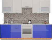 Кухня ВерсоМебель ЭкоЛайт-6 2.9 (белый/глубокий синий) картинка