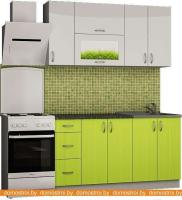 Кухня Senira Вяселка 3 1.5м 3д (белый кристальный/лайм) картинка