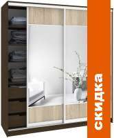 Шкаф-купе Кортекс-мебель Сенатор ШК12 Геометрия ДСП с зеркалом (венге/дуб сонома) картинка