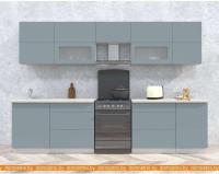 Кухня Интерлиния Мила Матте 3.1 Б (океан/океан/травертин серый) картинка