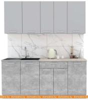 Кухня Интерлиния Мила Лайт 1.8 (серебристый-бетон-бискайская сосна) картинка