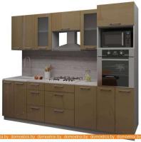 Кухня Интерлиния Мила Gloss 2.8 (капучино-капучино) картинка