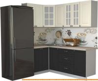 Кухня Интерлиния Мила Деко 1.2x2.0 (пепел/слоновая кость/травертин серый) картинка