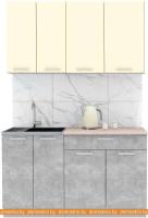 Кухня Интерлиния Мила Лайт 1.4-60 (ваниль-бетон-травертин) картинка