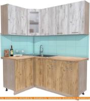 Кухня Интерлиния Мила 12x18 (дуб белый-дуб золотой-дуб бунратти) картинка