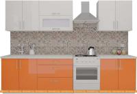 Кухня ВерсоМебель ВерсоЛайн 4-2.4 (белый 001/манго 007) картинка