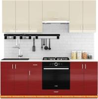 Кухня Сивирин-Компани Клео глосс 2.1 (бургундский глянец\ваниль глянец) картинка