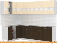 Кухня Кортекс-мебель Корнелия Экстра 1.5x2.8 без столешницы (венге светлый/венге) картинка