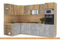 Кухня Интерлиния Мила 1.68x3.0 левая (дуб золотой-бетон-дуб бунратти) картинка