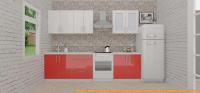 Кухня ВерсоМебель ВерсоЛайн 7-2.2 (белый 001/красный 009) картинка