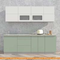 Кухня Интерлиния Мила Матте 2.3 А (белый/мята/опал светлый) картинка