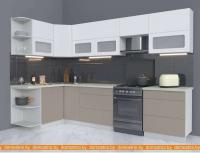 Кухня Интерлиния Мила Матте 1.5x3.1 Б правая (белый-луна-опал светлый) картинка