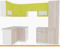 Кухня ВерсоМебель Эко-6 1.2x2.7 левая (ясень шимо светлый/зеленый лайм) картинка