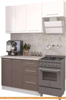 Кухня Кастанье Марта 1.5 (белый глянец/трюфель коричневый) картинка