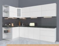 Кухня Интерлиния Мила Матте 1.5x2.9 А левая (белый/белый/кастилло темный) картинка