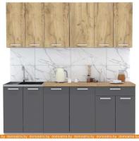 Кухня Интерлиния Мила Лайт 2.0-60 (дуб золотой-антрацит-дуб бунратти) картинка