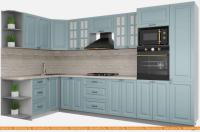 Кухня Интерлиния Мила Деко 1.68x3.4 левая (океан-океан-травертин серый) картинка